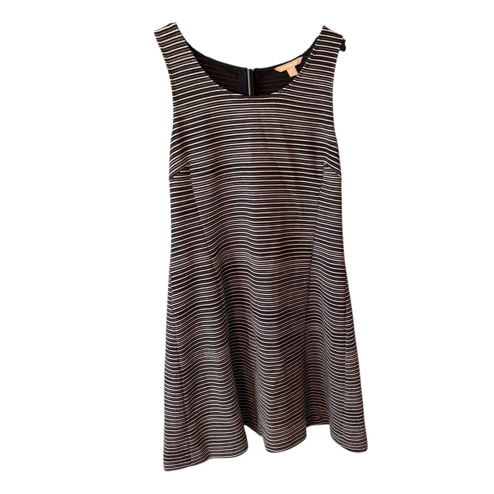 Banana Republic Striped Dress - 12P Petite - Navy Blue White Business Casual